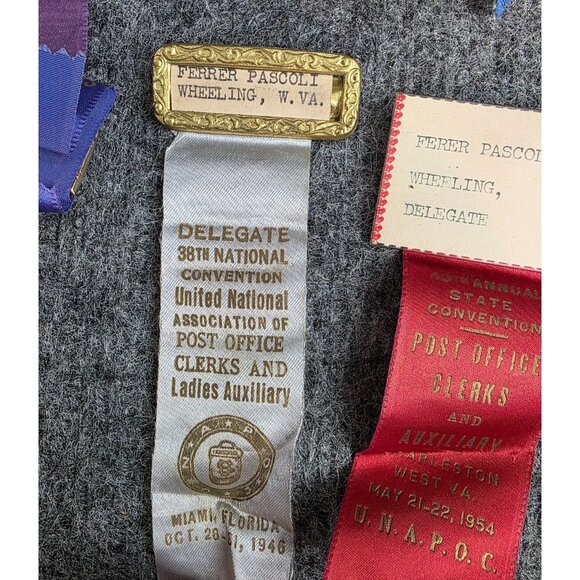 Vintage Postal Clerks And Auxiliary Delegate Ribbons Lot Of 12 Convention Badges - Picture 10 of 10